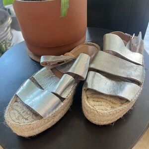 Rare Loeffler Randall Metallic Espadrille Flats